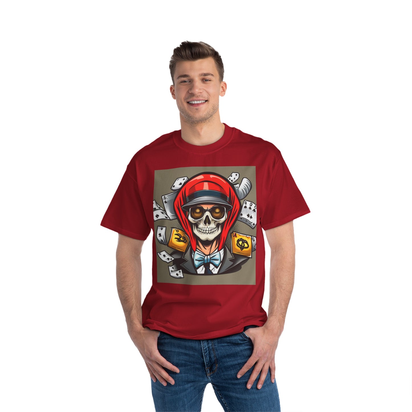 Halloween poker skull Beefy-T®  T-shirt