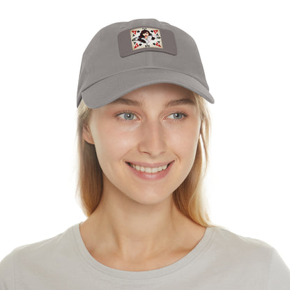 Poker woman  Hat with Leather Patch