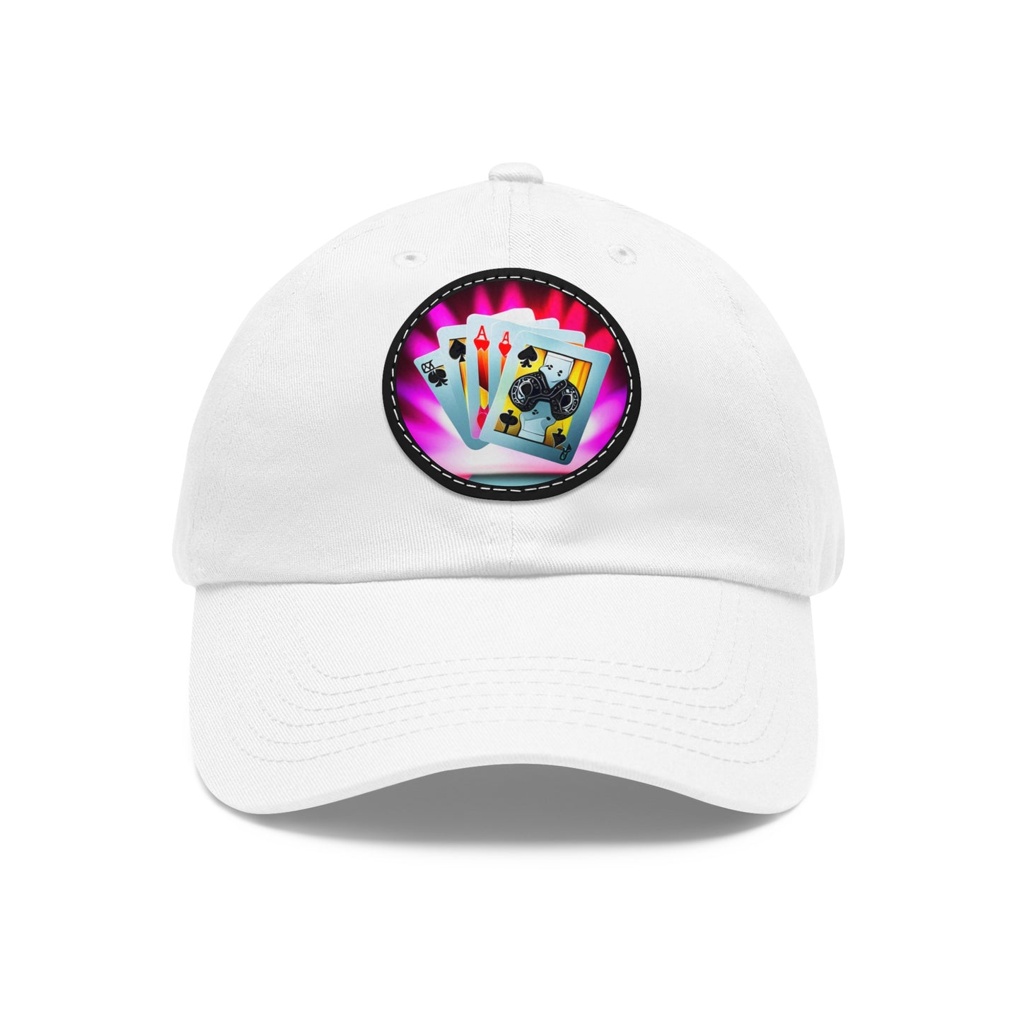 Poker cards Hat with leather detail patch