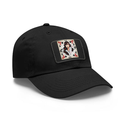 Poker woman  Hat with Leather Patch