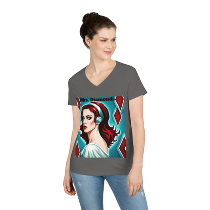 Poker Mrs Diamonds Ladies' V-Neck T-Shirt