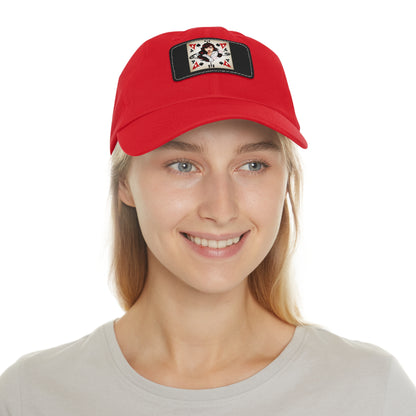 Poker woman  Hat with Leather Patch