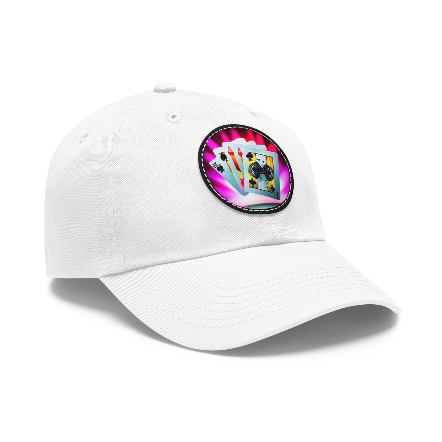 Poker cards Hat with leather detail patch