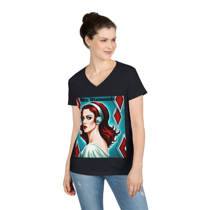 Poker Mrs Diamonds Ladies' V-Neck T-Shirt