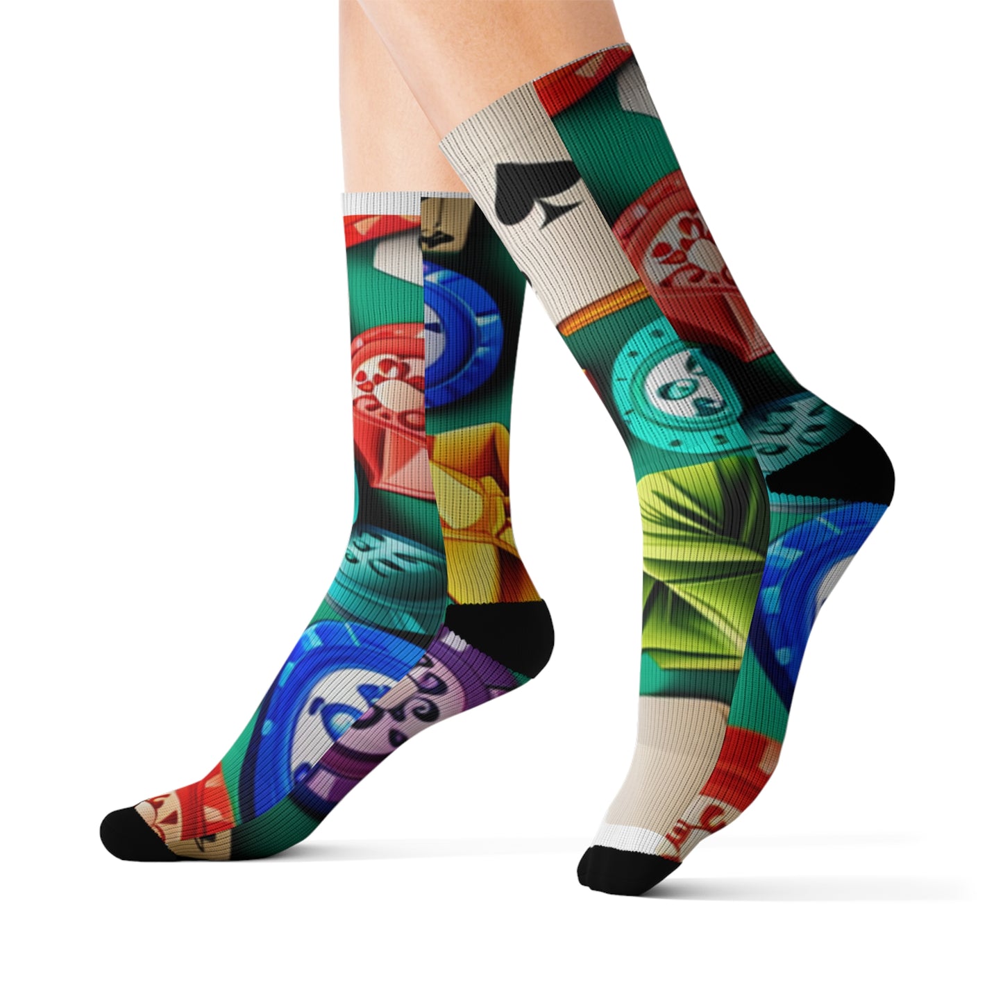 Pop art poker Sublimation Socks