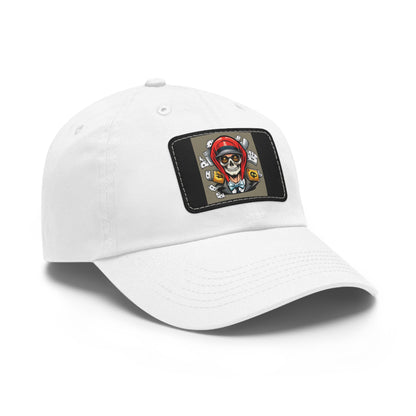 poker skull hat Hat with Leather Patch