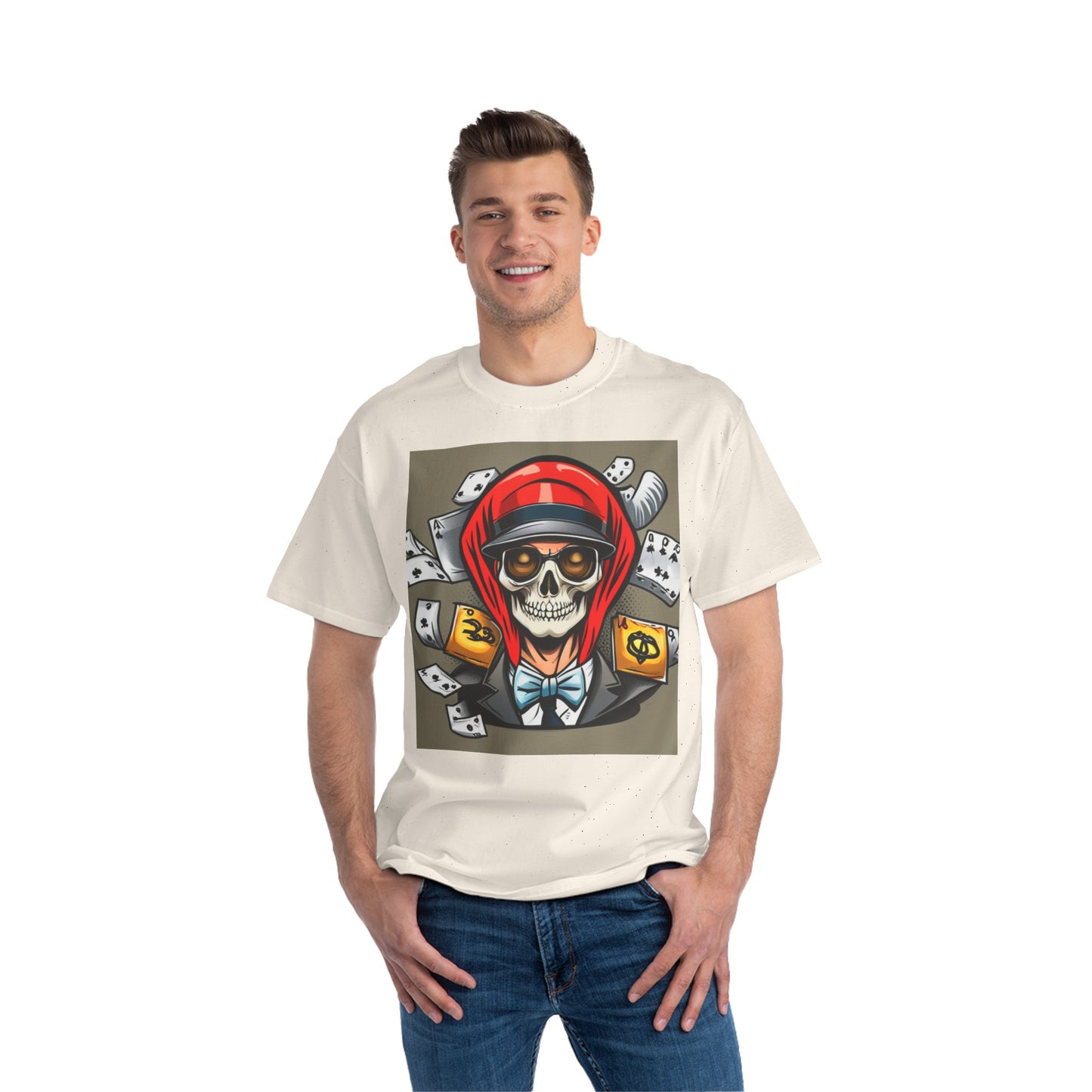 Halloween poker skull Beefy-T®  T-shirt