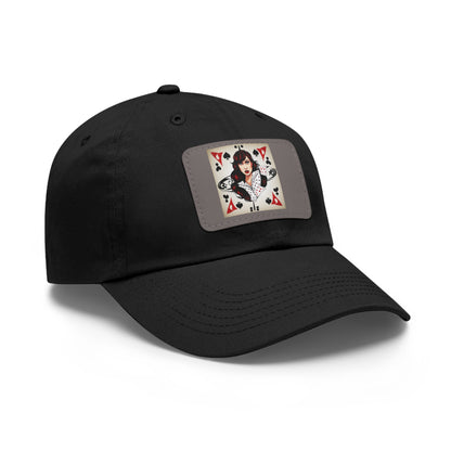 Poker woman  Hat with Leather Patch