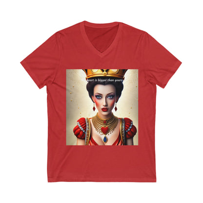 Queen of hearts Short Sleeve V-Neck Tee