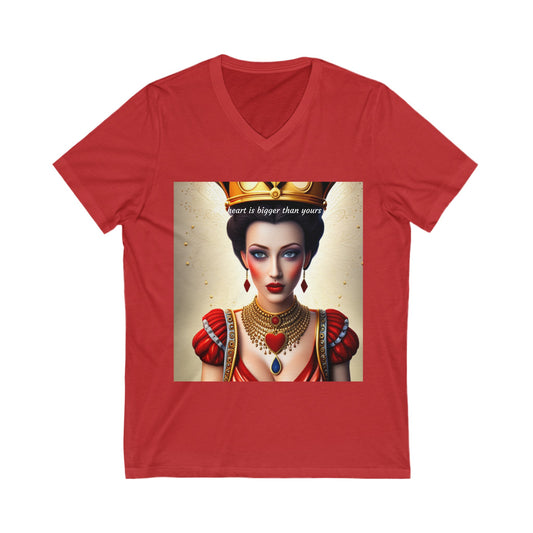 Queen of hearts Short Sleeve V-Neck Tee