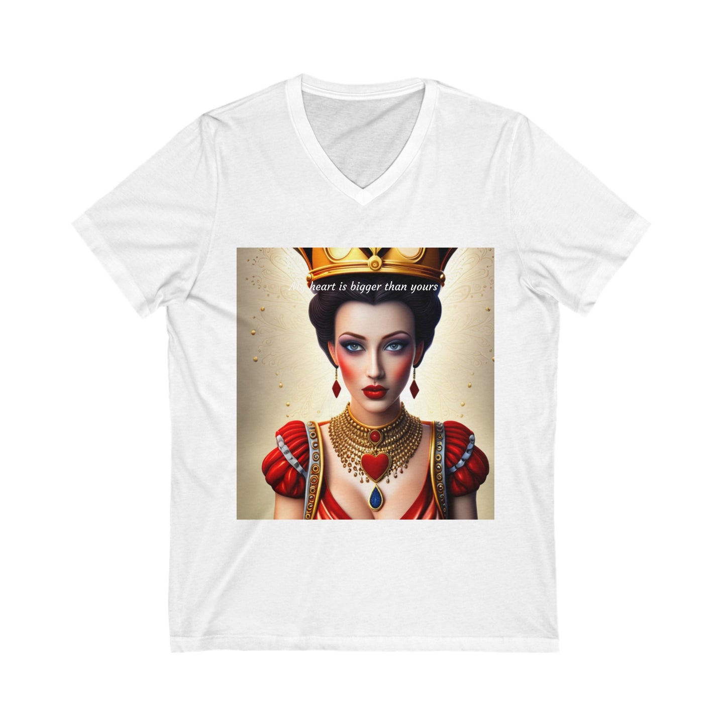 Queen of hearts Short Sleeve V-Neck Tee