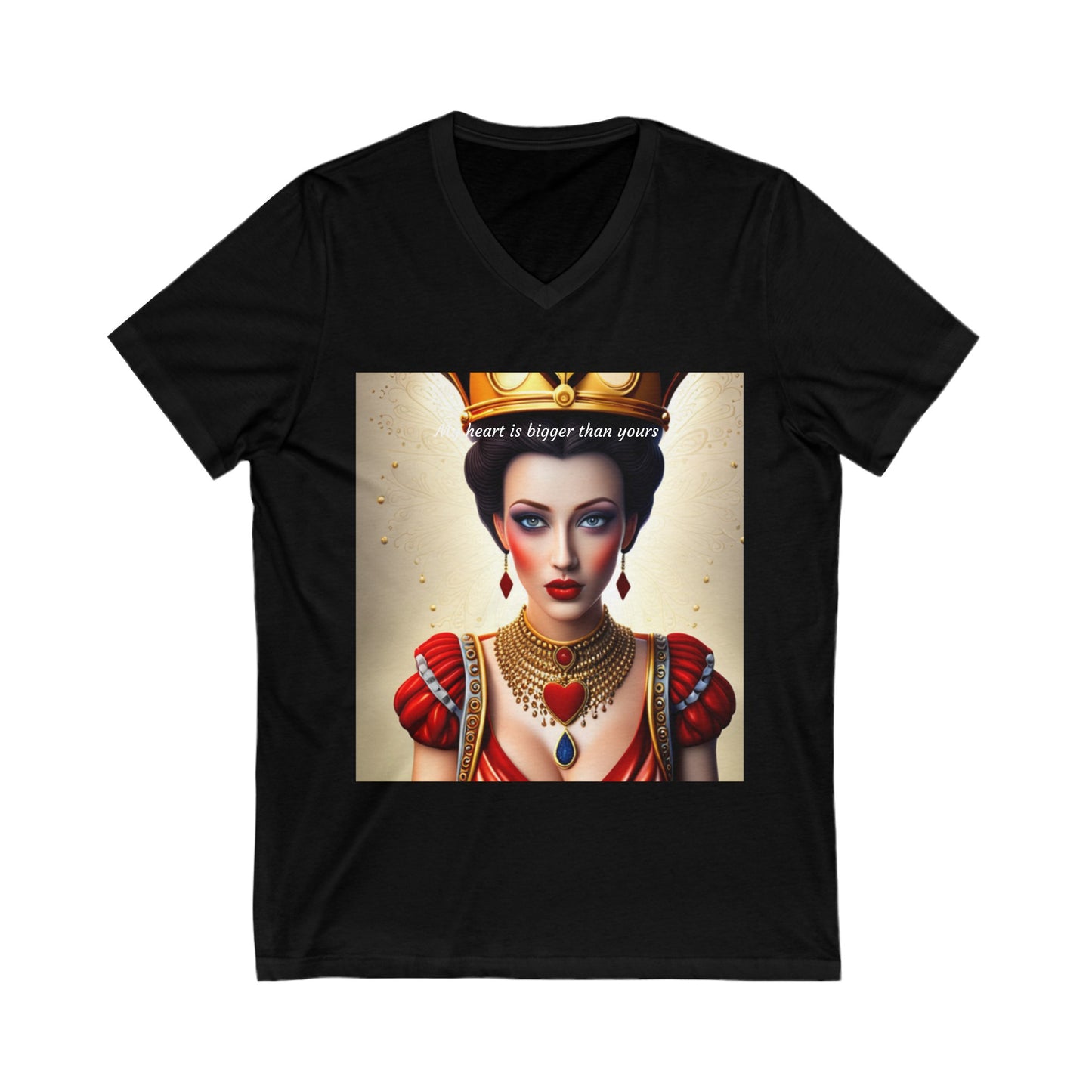 Queen of hearts Short Sleeve V-Neck Tee