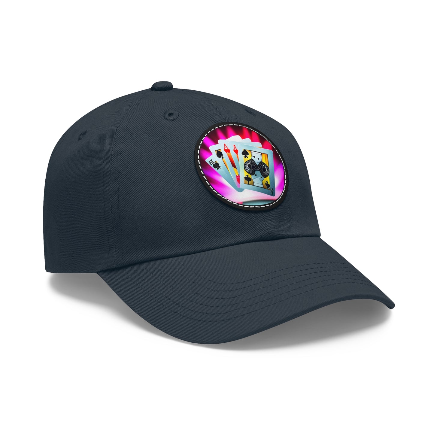 Poker cards Hat with leather detail patch