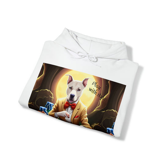 Poker pitbull  "Play with style"- Unisex Heavy Blend™ Hooded Sweatshirt