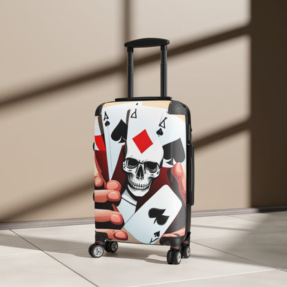 Poker cards and skull Suitcase