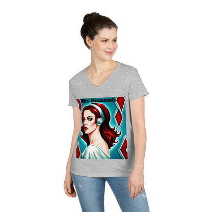 Poker Mrs Diamonds Ladies' V-Neck T-Shirt