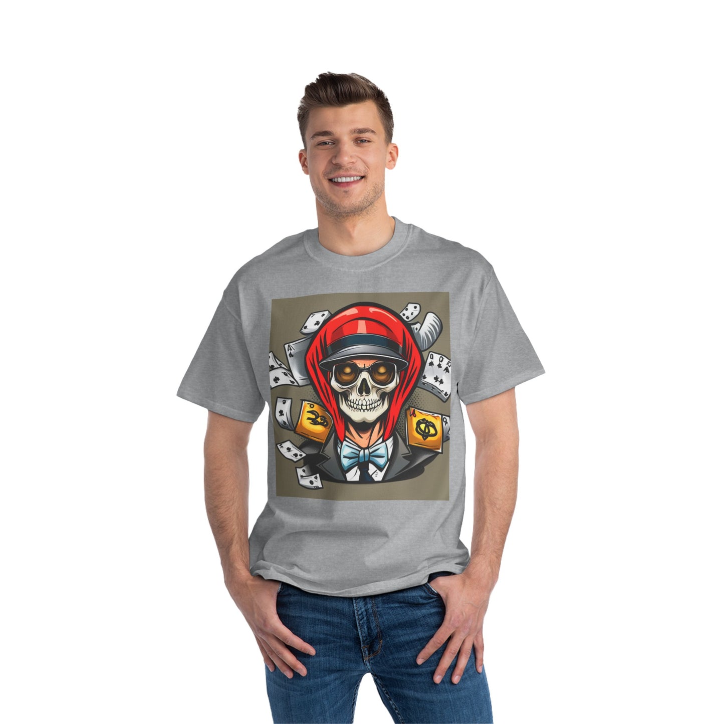Halloween poker skull Beefy-T®  T-shirt