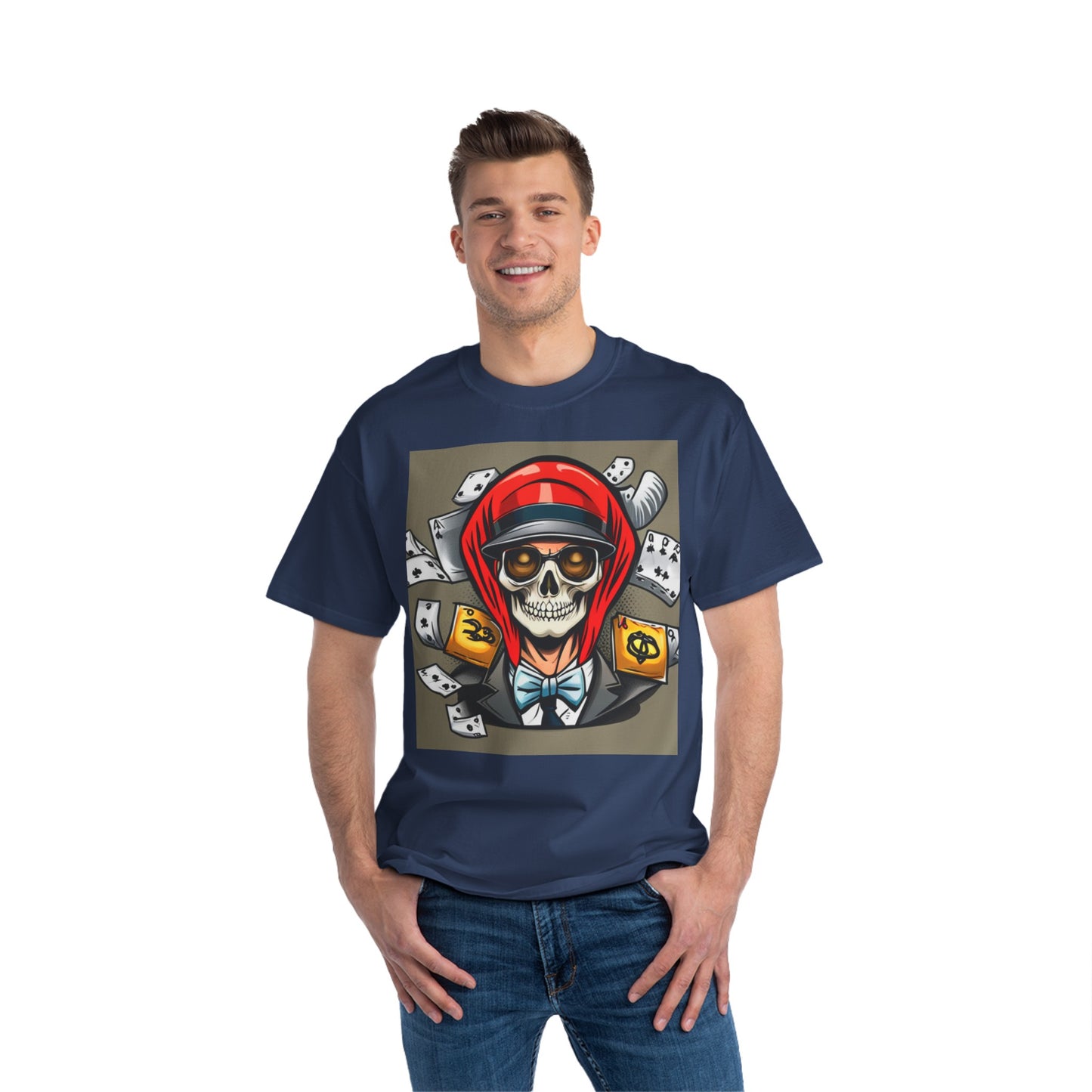 Halloween poker skull Beefy-T®  T-shirt
