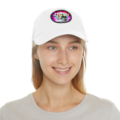 Poker cards Hat with leather detail patch