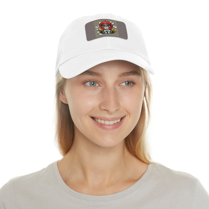 poker skull hat Hat with Leather Patch