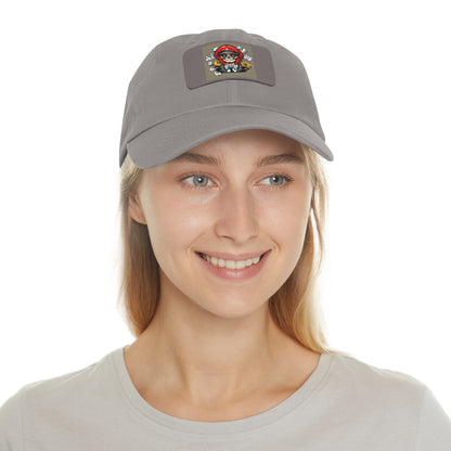 poker skull hat Hat with Leather Patch