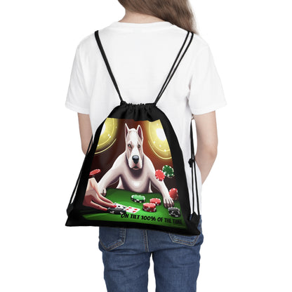 "On tilt 100% of the time" Drawstring Bag