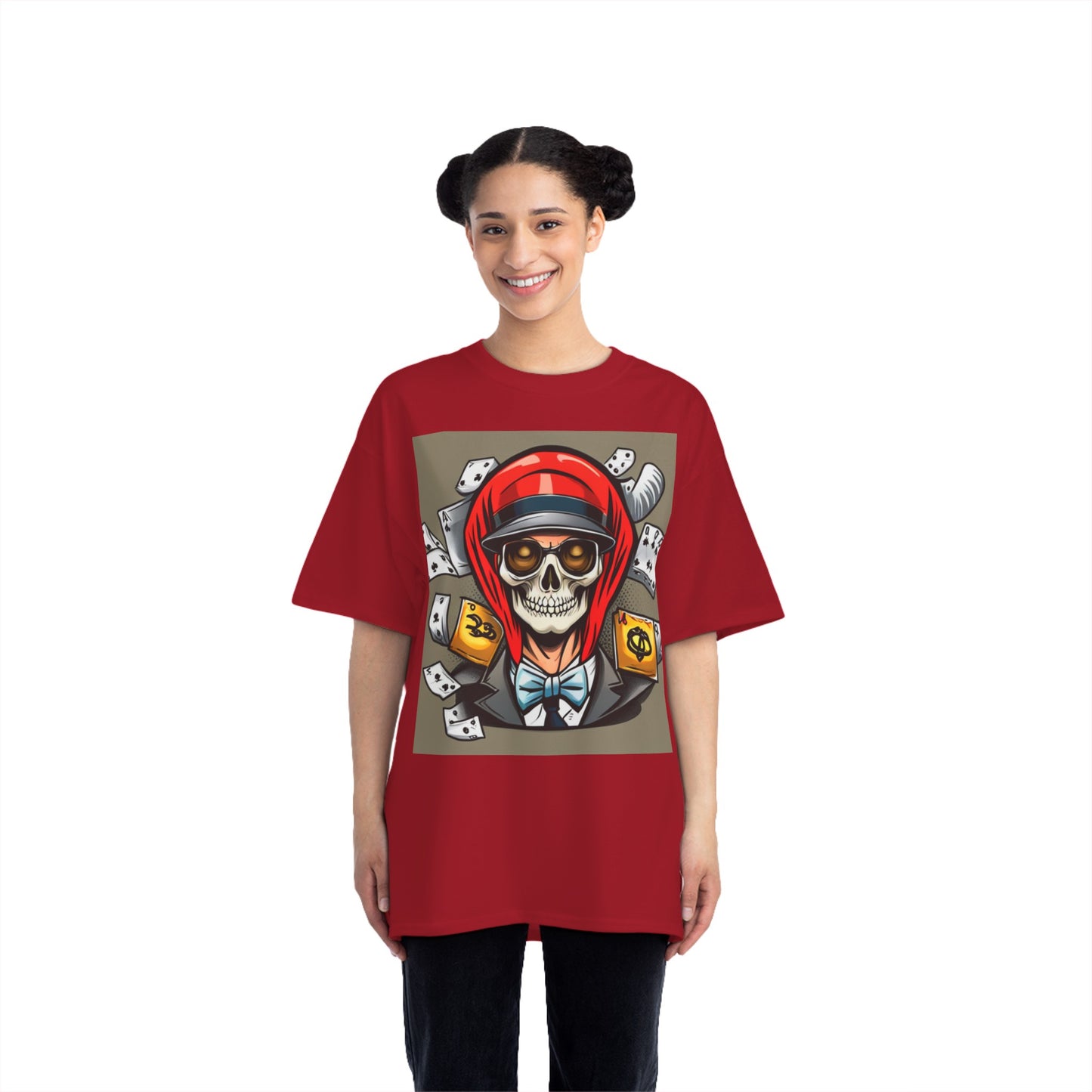 Halloween poker skull Beefy-T®  T-shirt
