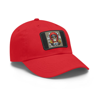 poker skull hat Hat with Leather Patch