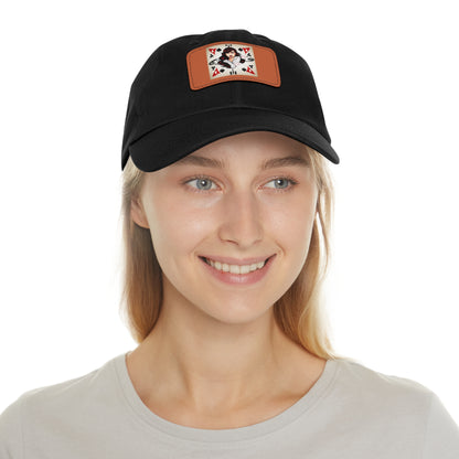 Poker woman  Hat with Leather Patch