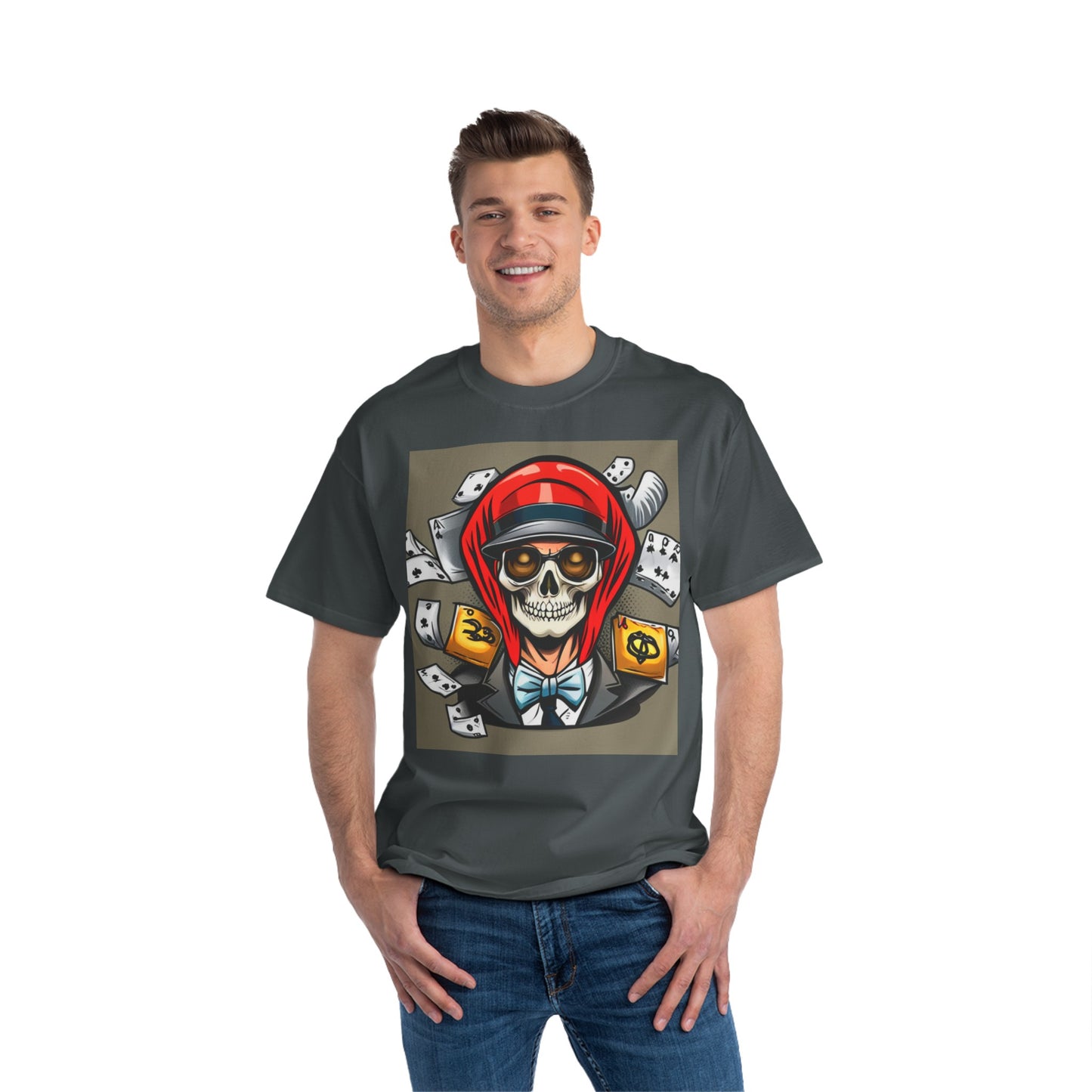 Halloween poker skull Beefy-T®  T-shirt